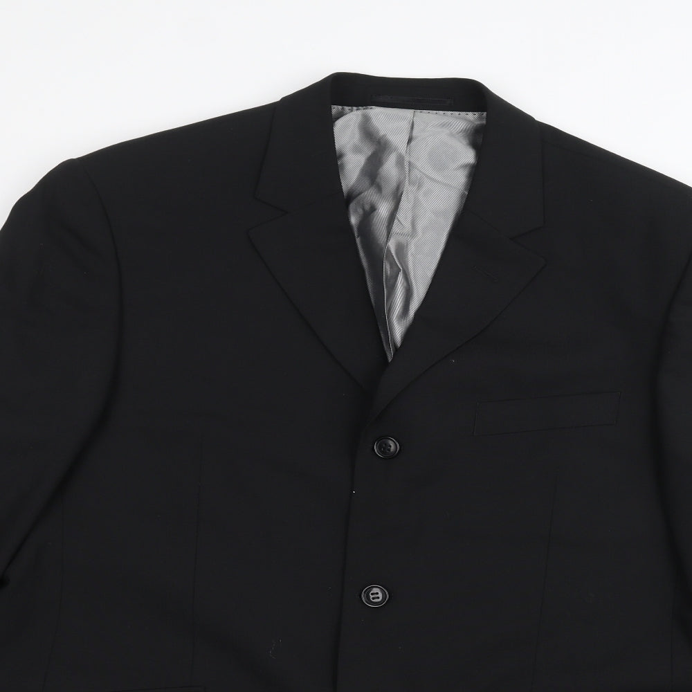 Milan Mens Black   Jacket Suit Jacket Size 42