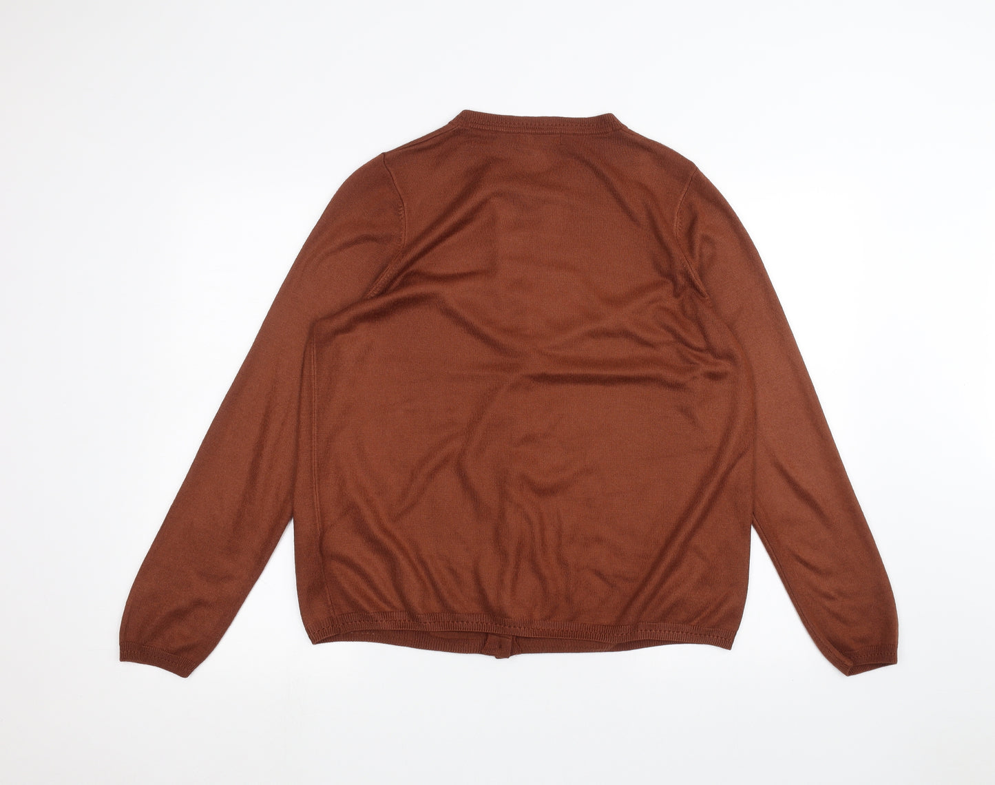 Marks and Spencer Womens Orange   Cardigan Jumper Size 16