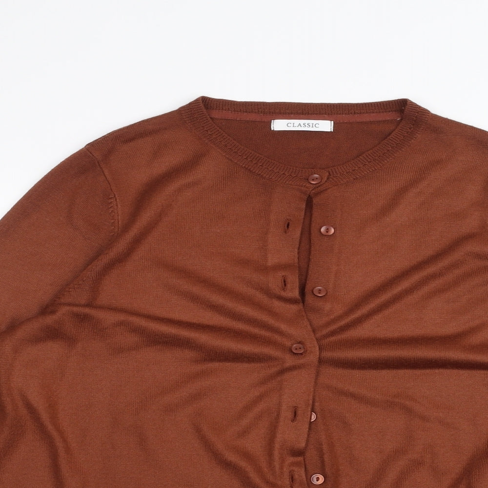 Marks and Spencer Womens Orange   Cardigan Jumper Size 16
