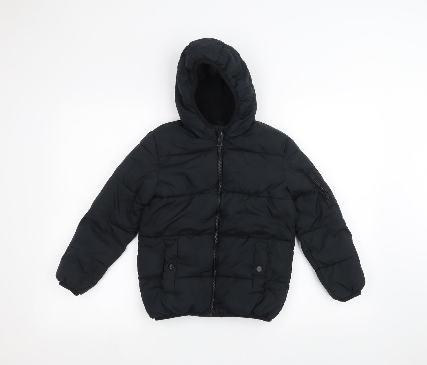 George Boys Black   Puffer Jacket Coat Size 7-8 Years