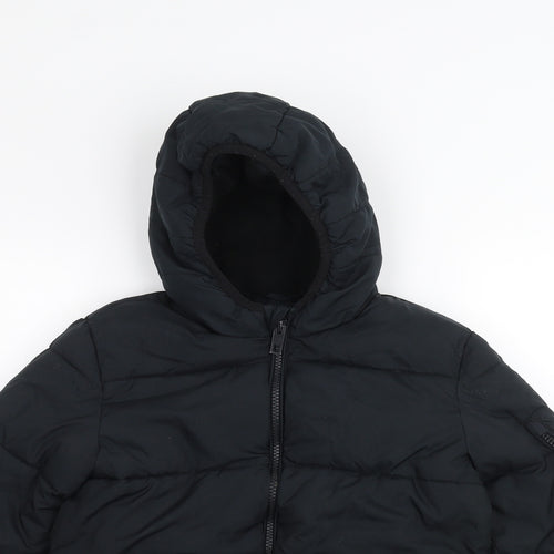 George Boys Black   Puffer Jacket Coat Size 7-8 Years