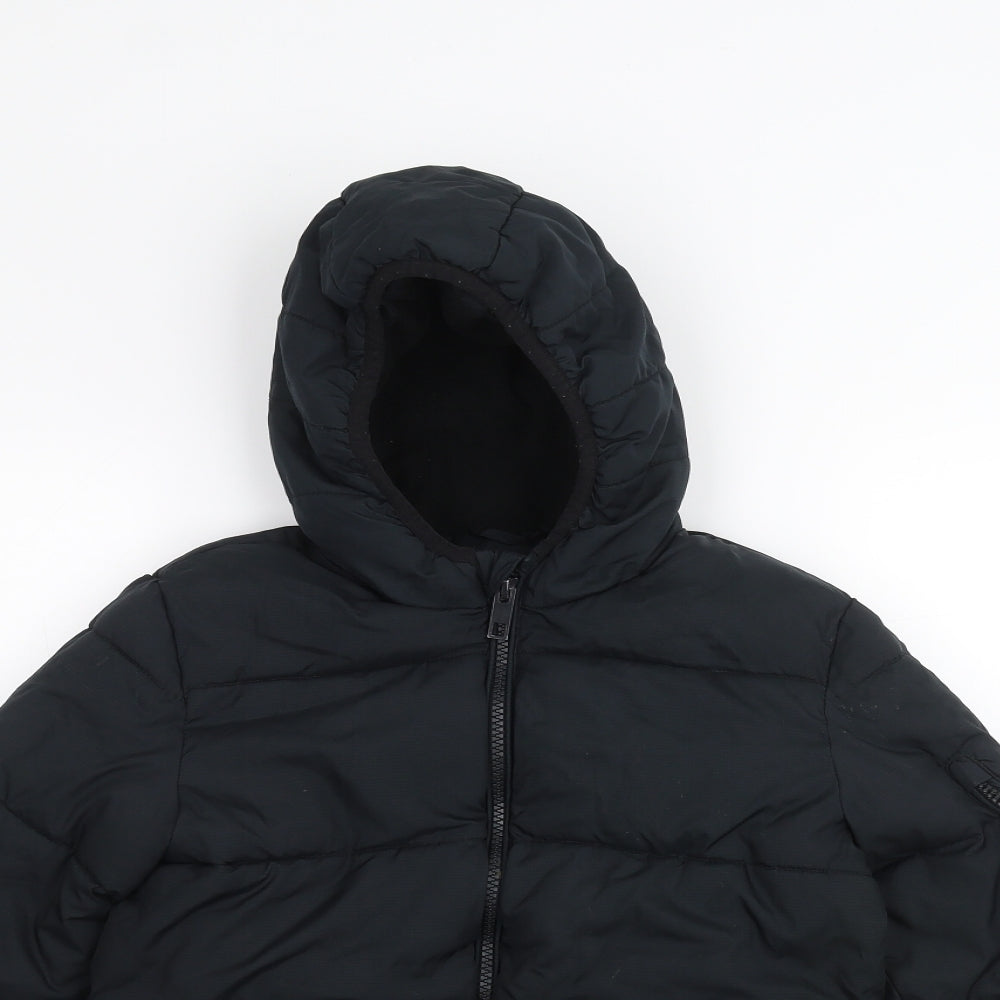 George Boys Black   Puffer Jacket Coat Size 7-8 Years