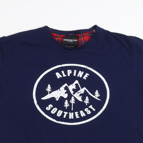 Cedar Wood State Mens Blue    T-Shirt Size XL