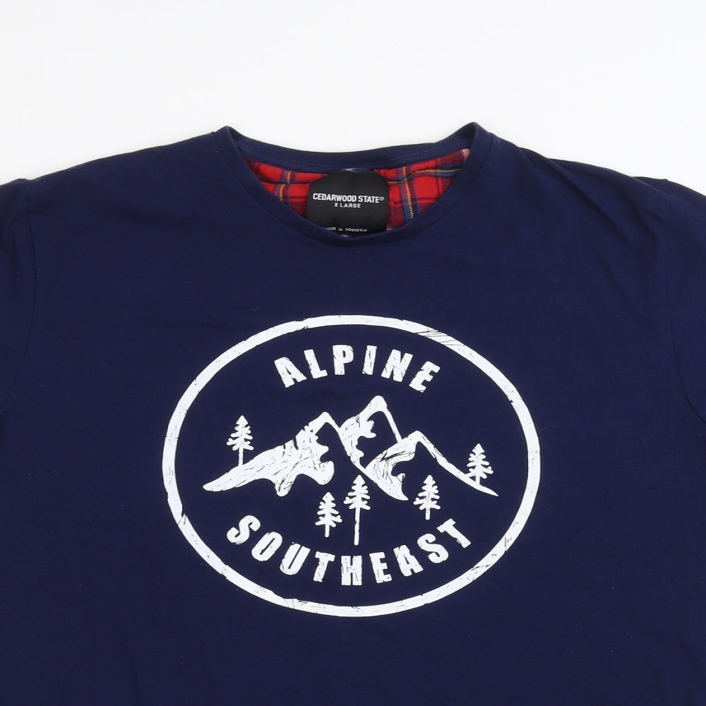 Cedar Wood State Mens Blue    T-Shirt Size XL