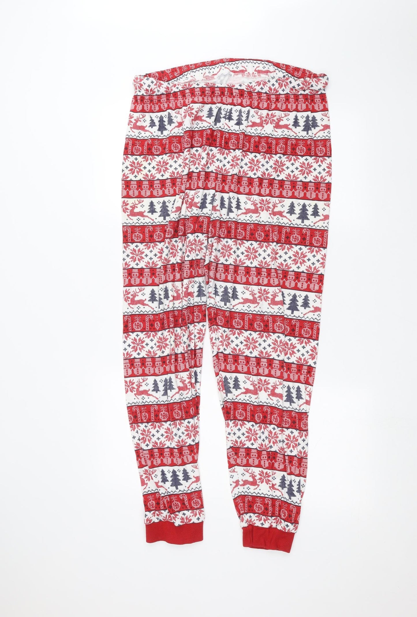 Primark Womens White Striped  Trousers  Size L L26 in