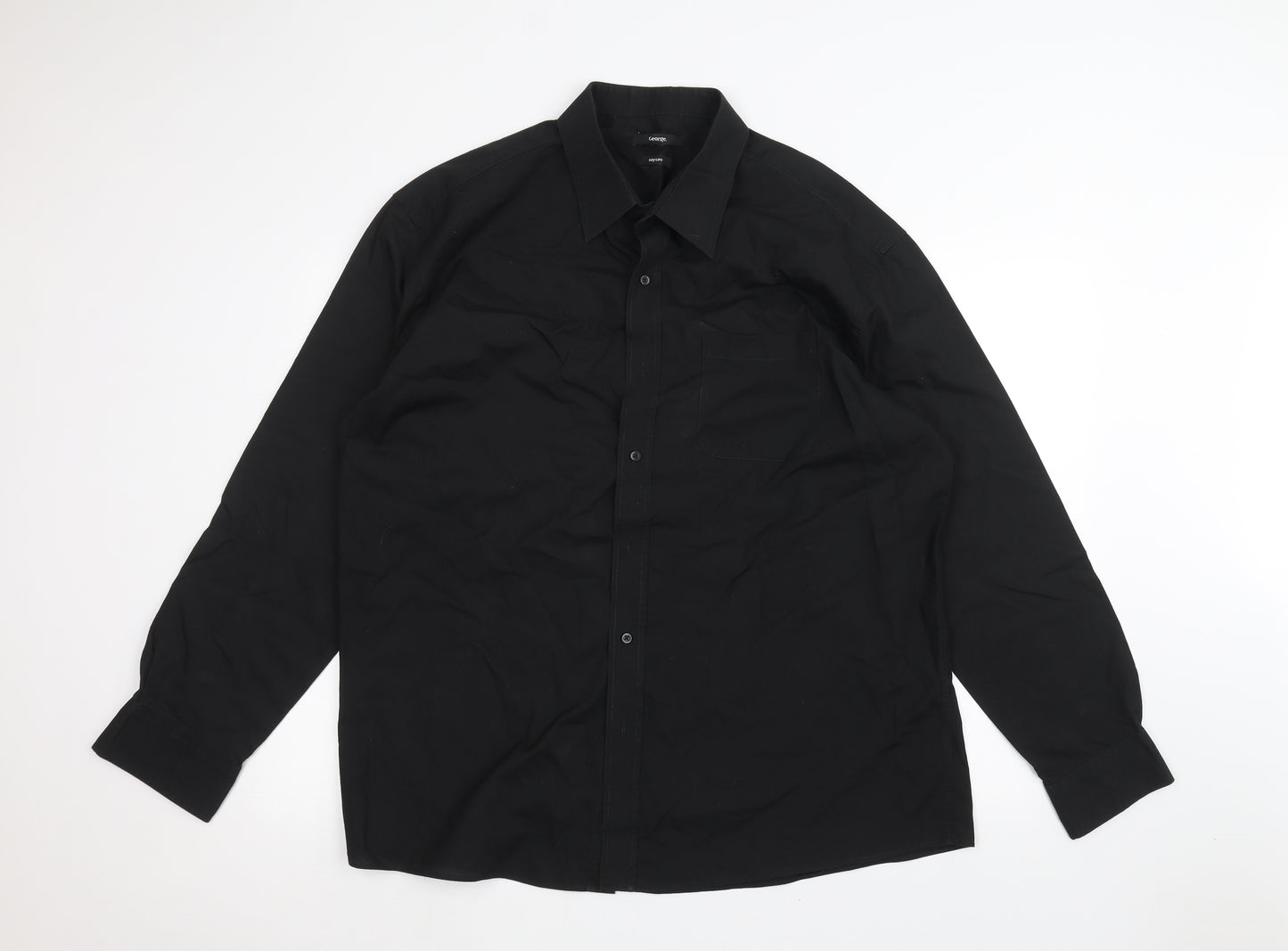 George Mens Black    Dress Shirt Size 18