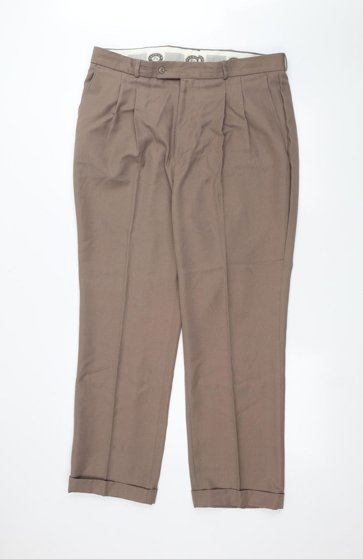 PREMIER MAN Mens Brown Trousers Size 36 in L29 in
