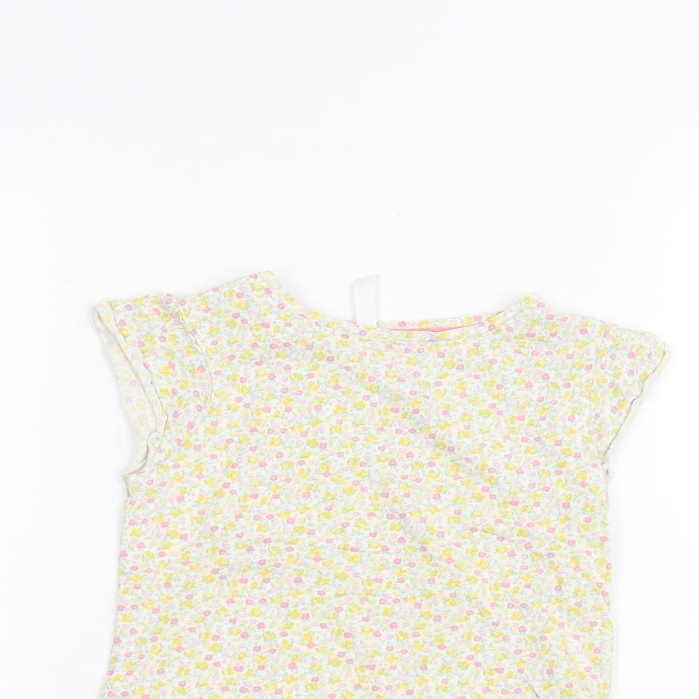Mothercare Girls White Floral  Basic T-Shirt Size 3-4 Years
