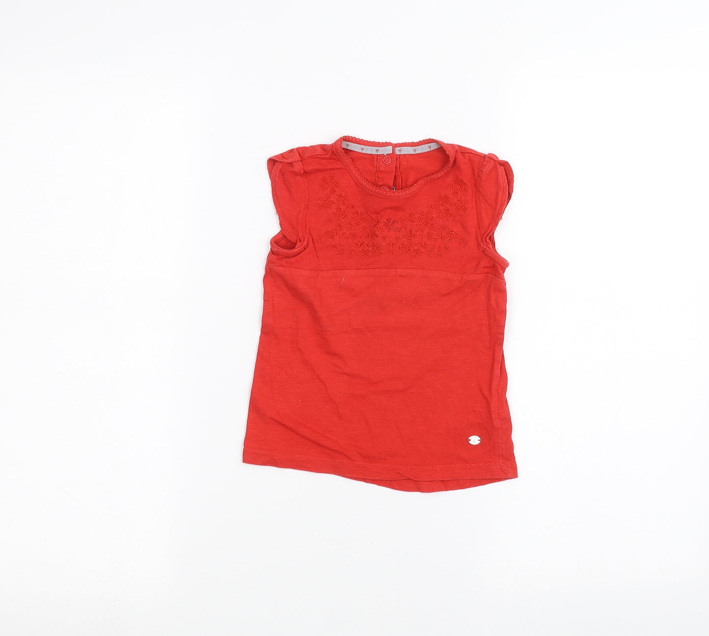 Mothercare Girls Red   Basic T-Shirt Size 2-3 Years