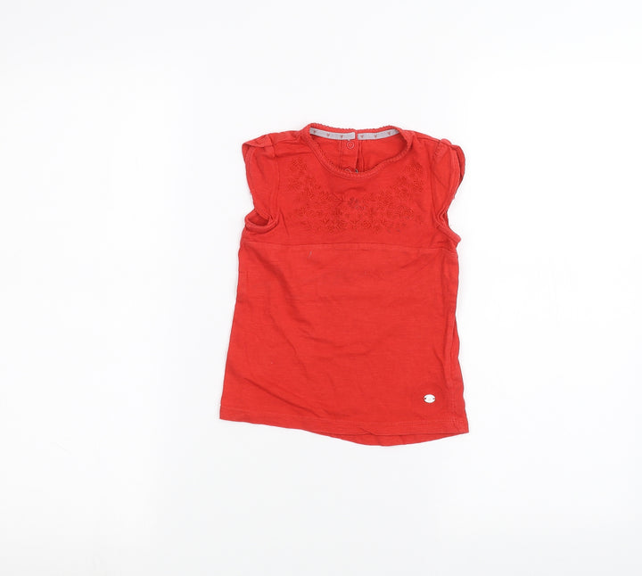 Mothercare Girls Red Basic T-Shirt Size 2-3 Years