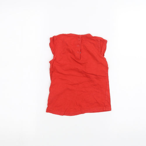 Mothercare Girls Red   Basic T-Shirt Size 2-3 Years