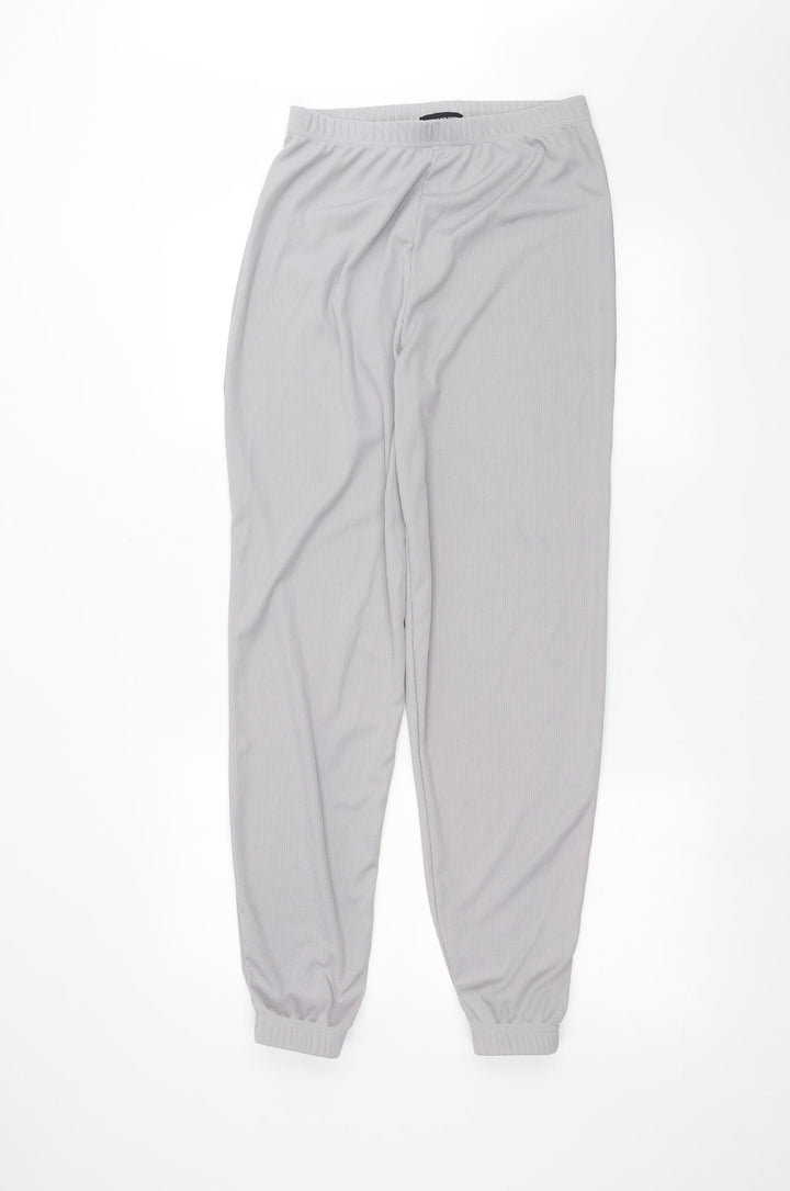 PRETTYLITTLETHING Womens Grey   Trousers  Size 10 L28 in