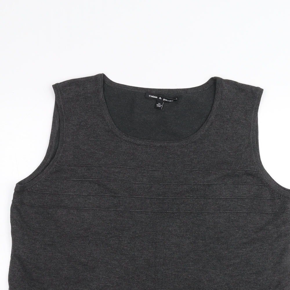Cable & Gauge Womens Black   Basic Tank Size XL