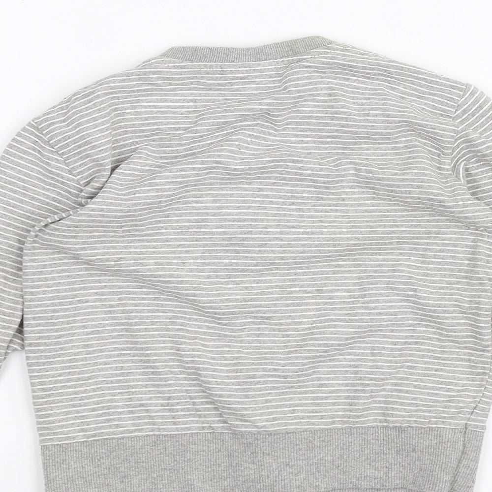 NEXT Boys Grey Striped  Cardigan Jumper Size 3 Years
