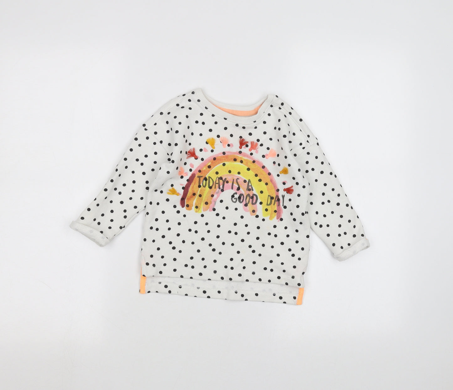 NEXT Baby White Polka Dot  Pullover Jumper Size 12-18 Months