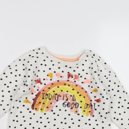 NEXT Baby White Polka Dot  Pullover Jumper Size 12-18 Months