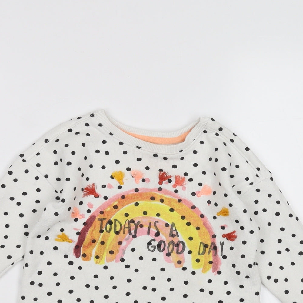 NEXT Baby White Polka Dot  Pullover Jumper Size 12-18 Months