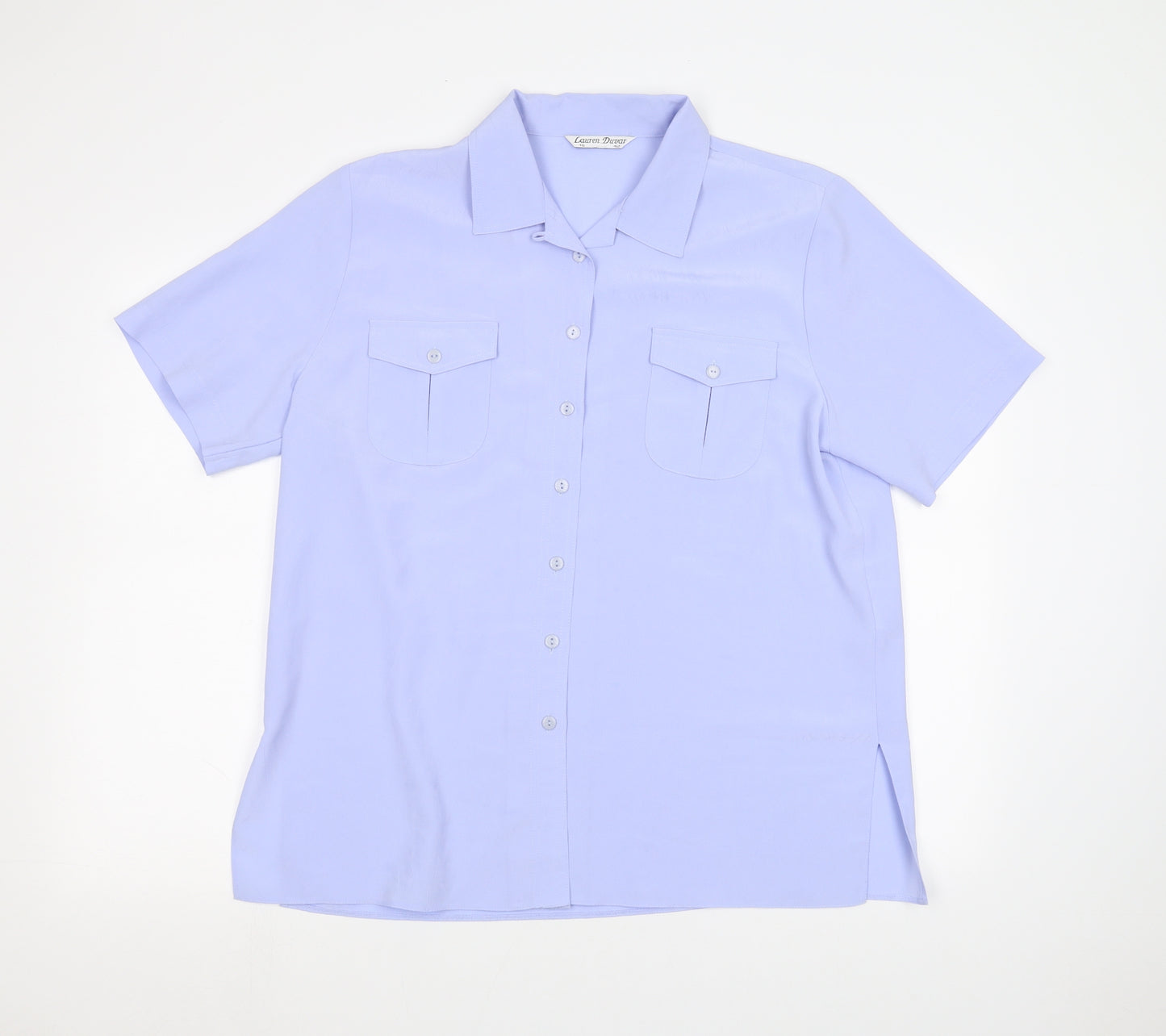 Lauren Duvar Womens Blue   Basic Button-Up Size 16