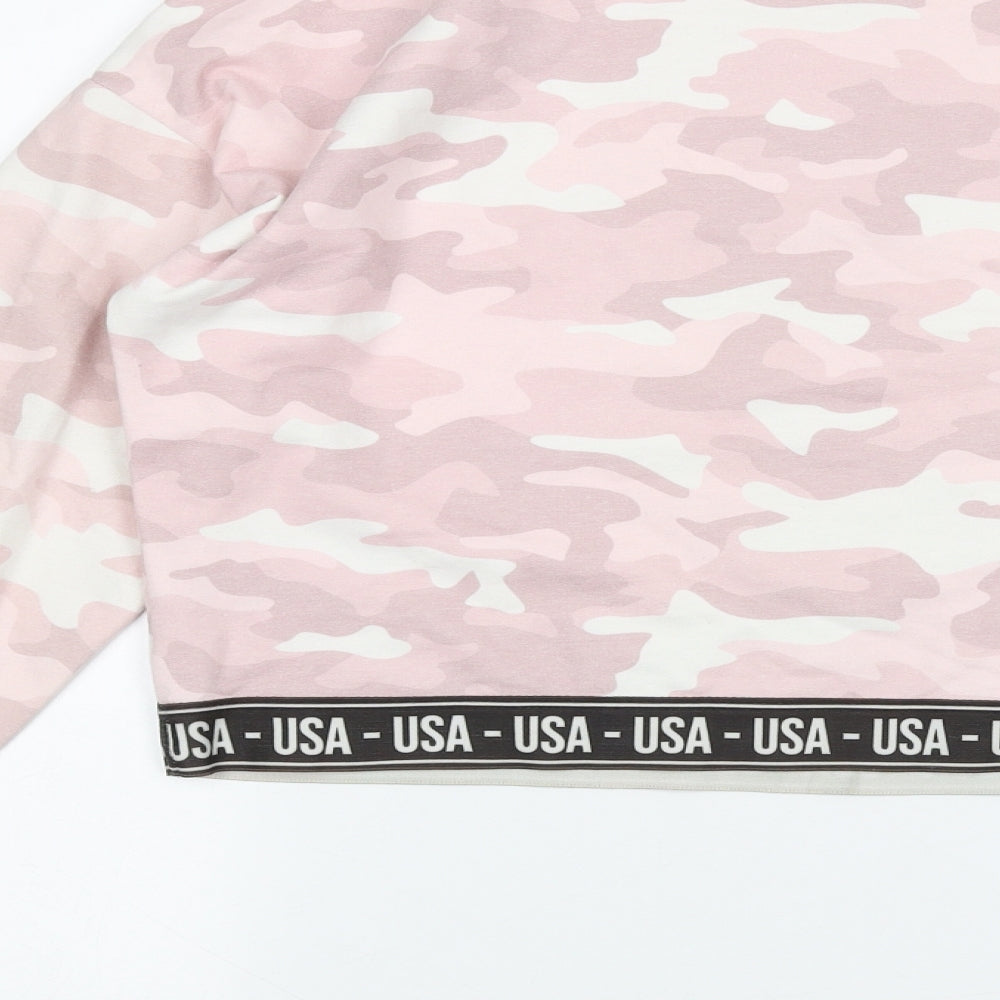 Primark Girls Pink Camouflage  Pullover Jumper Size 14-15 Years