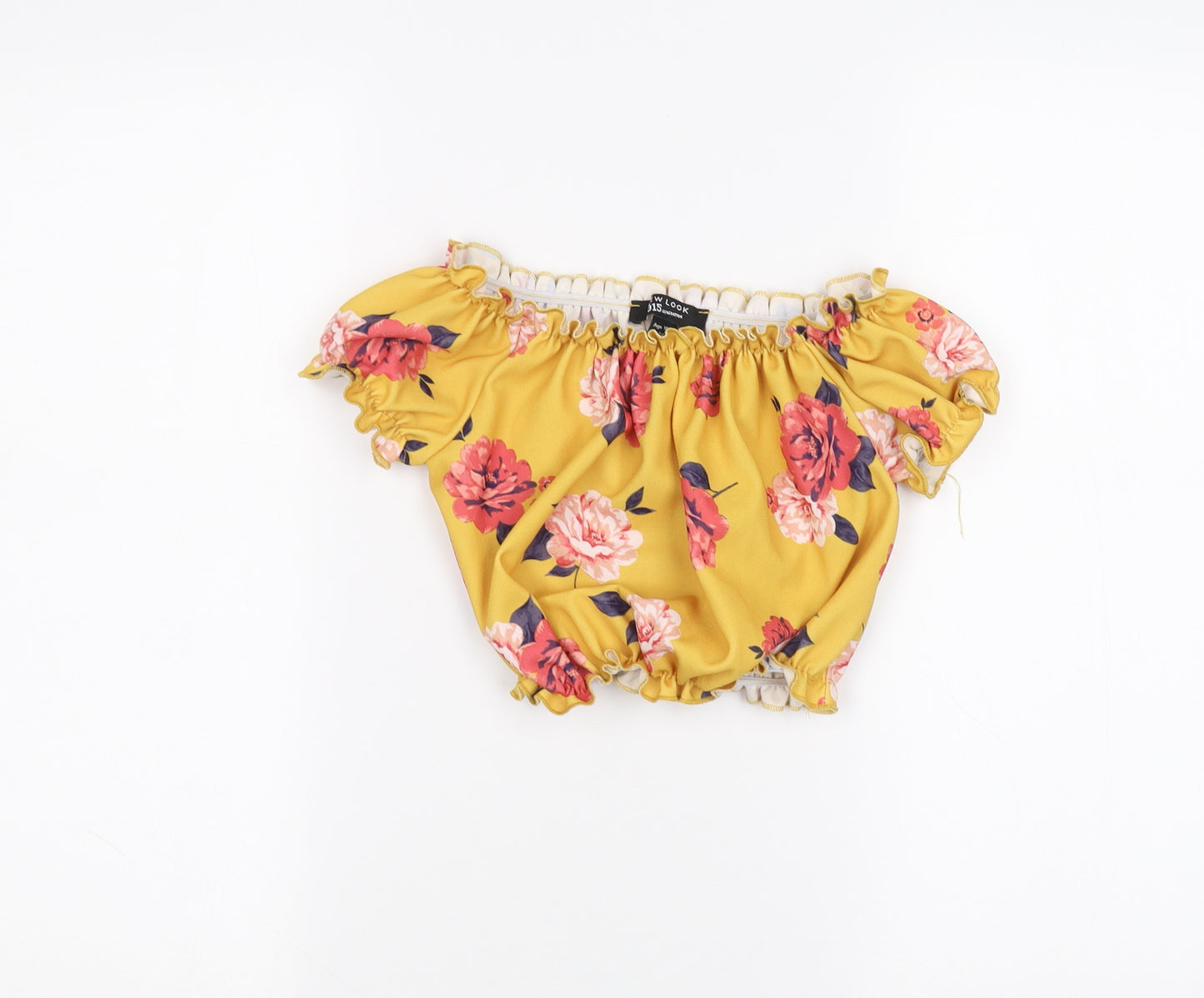New Look Girls Yellow Floral  Basic T-Shirt Size 10-11 Years