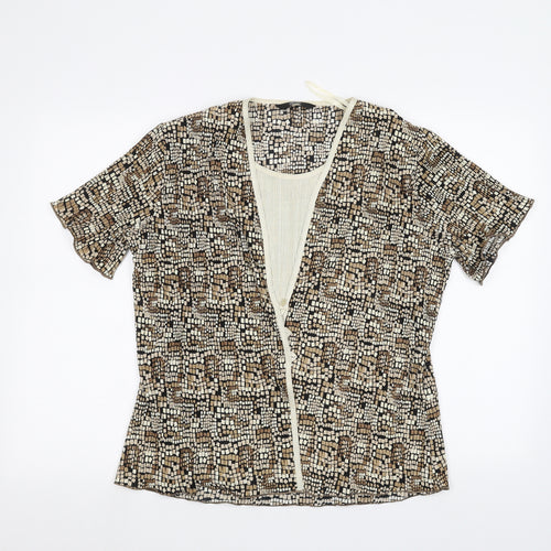 Felisa Womens Brown   Basic Blouse Size 2XL