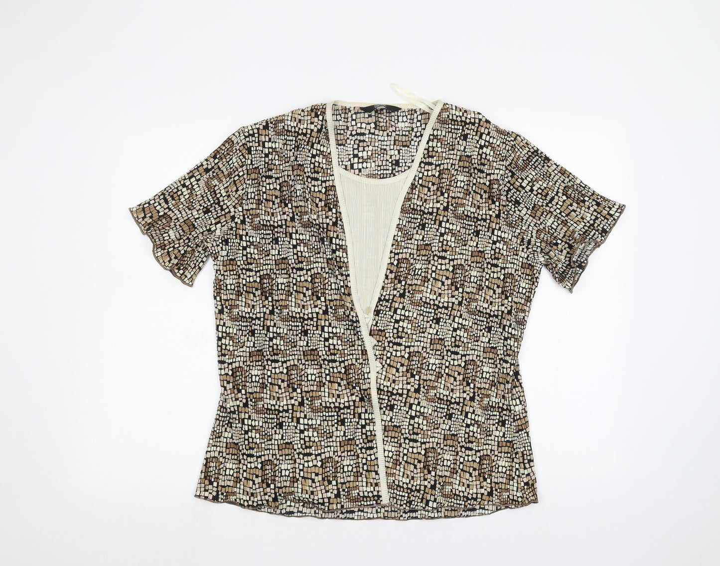 Felisa Womens Brown   Basic Blouse Size 2XL