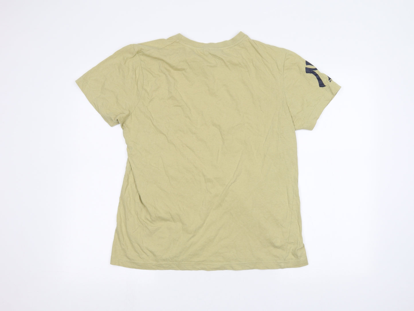 Majestic Mens Beige    T-Shirt Size M