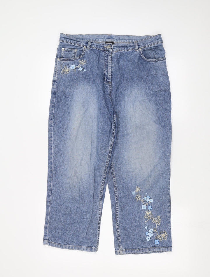 Universal Jeans Womens Blue Straight Jeans Size 32 in L22 in - cropped leg