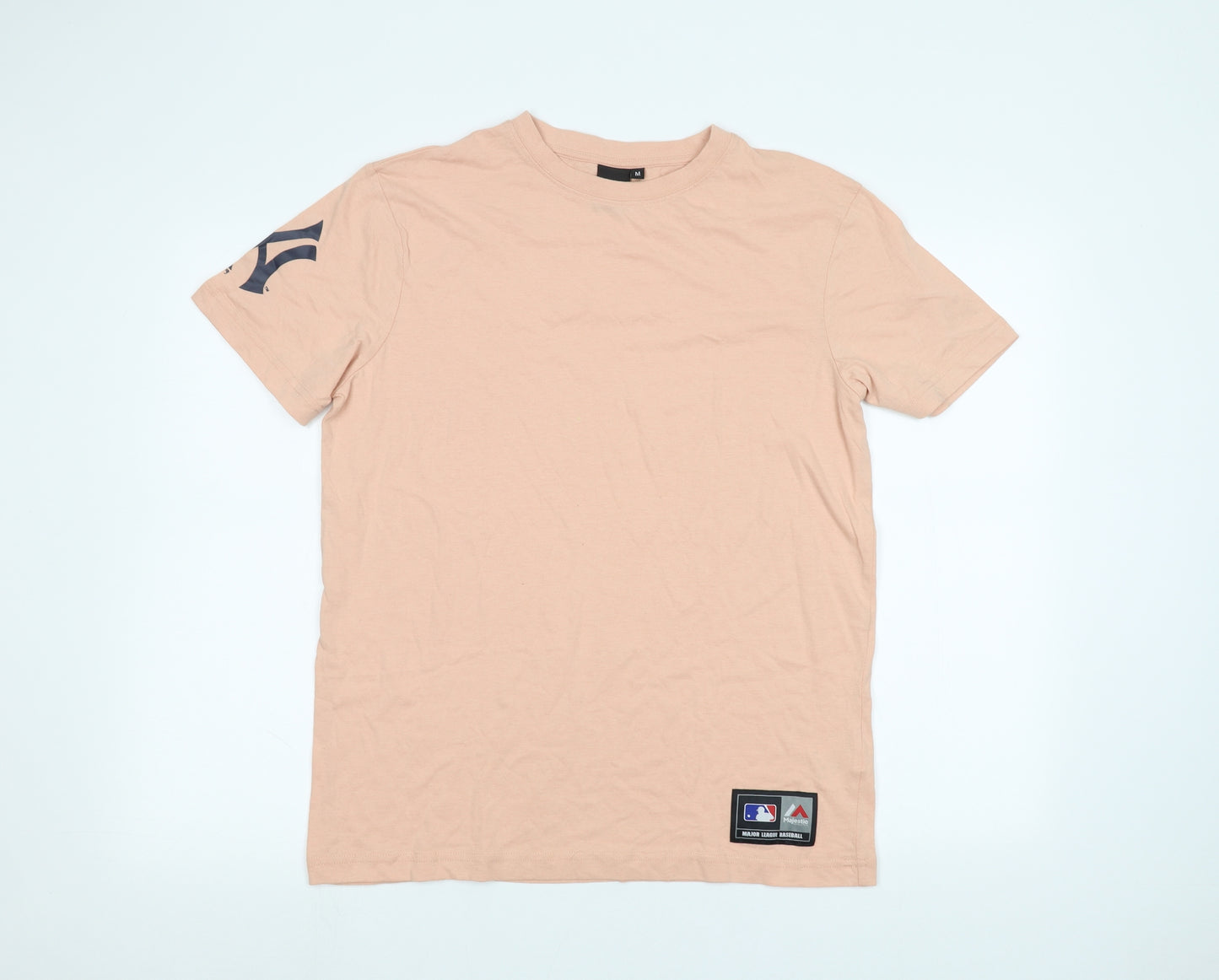 Majestic Mens Pink    T-Shirt Size M