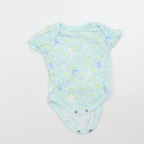 George Baby Green Floral  Babygrow One-Piece Size 0-3 Months