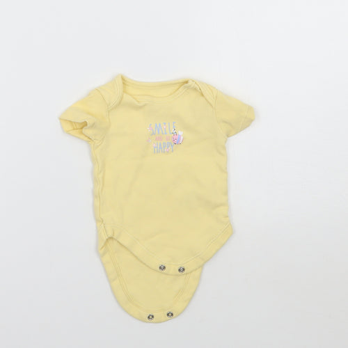 George Girls Yellow   Babygrow One-Piece Size 0-3 Months