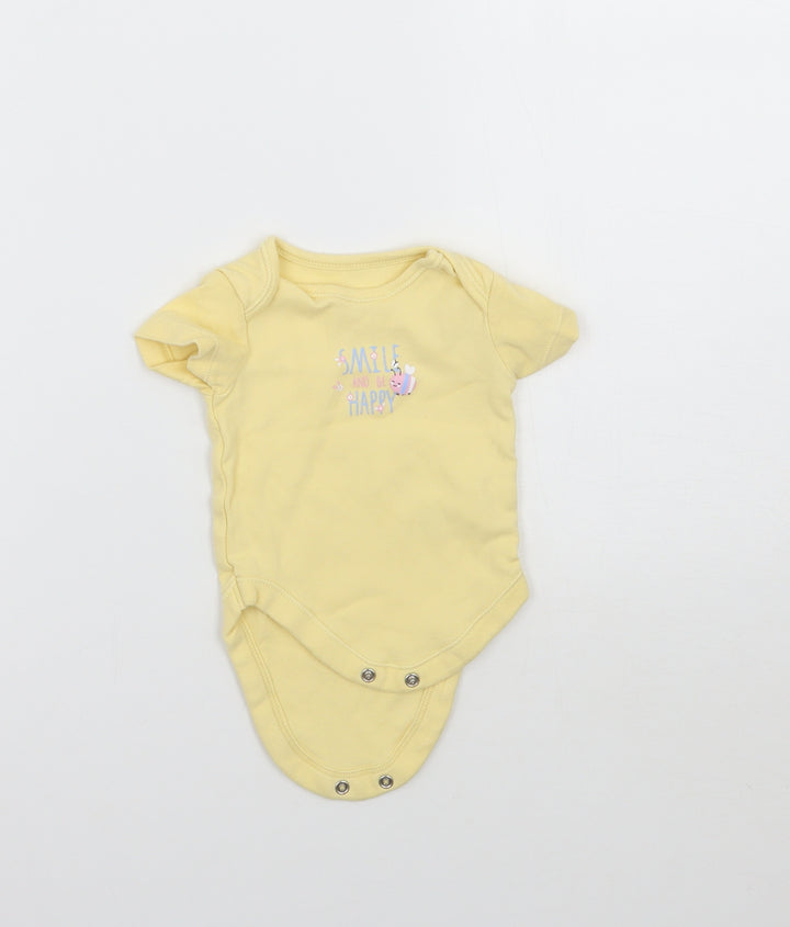 George Girls Yellow   Babygrow One-Piece Size 0-3 Months