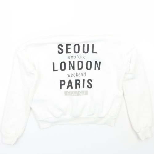 H&M Girls White   Pullover Jumper Size 12 Years
