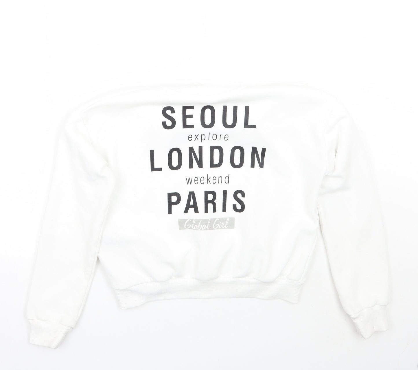 H&M Girls White   Pullover Jumper Size 12 Years
