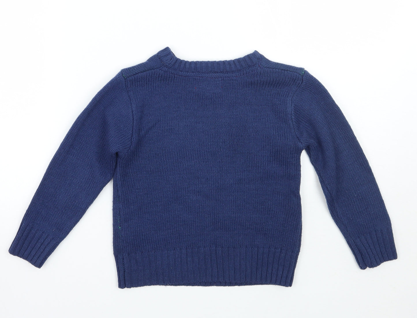Festive fun Boys Blue   Pullover Jumper Size 3-4 Years  - christmas