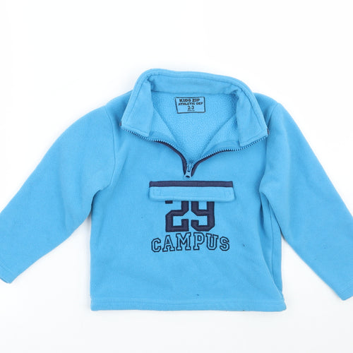 Kids zip Boys Blue   Pullover Jumper Size 2-3 Years