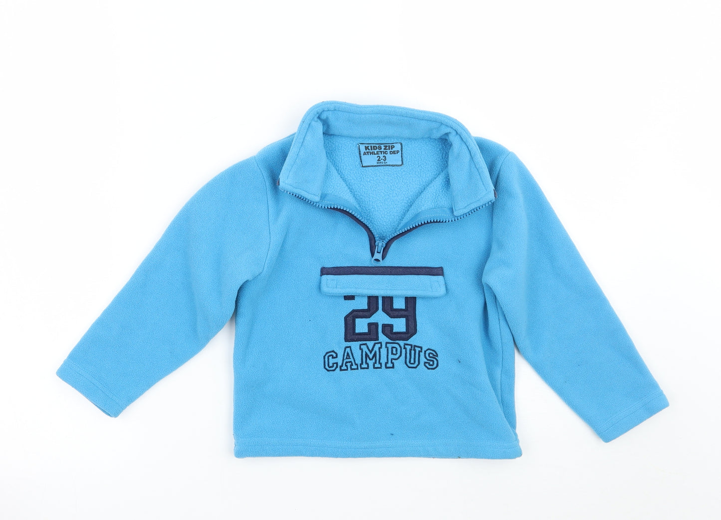 Kids zip Boys Blue   Pullover Jumper Size 2-3 Years