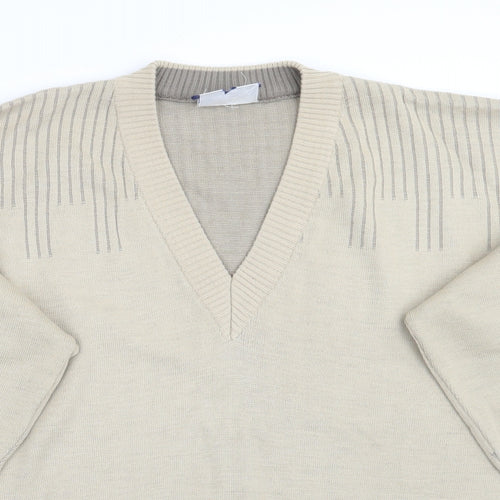 Pierrre sandan Mens Beige   Pullover Jumper Size L