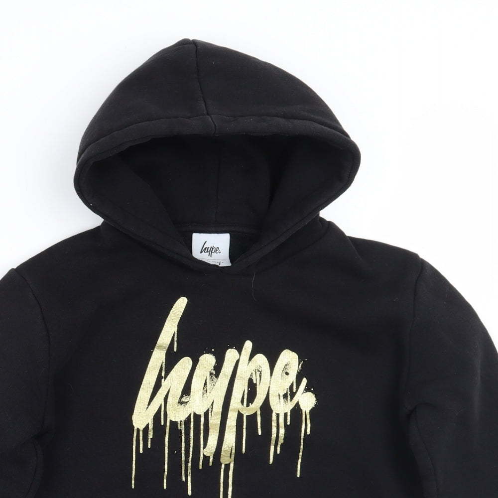 Hype Girls Black   Pullover Hoodie Size 12 Years