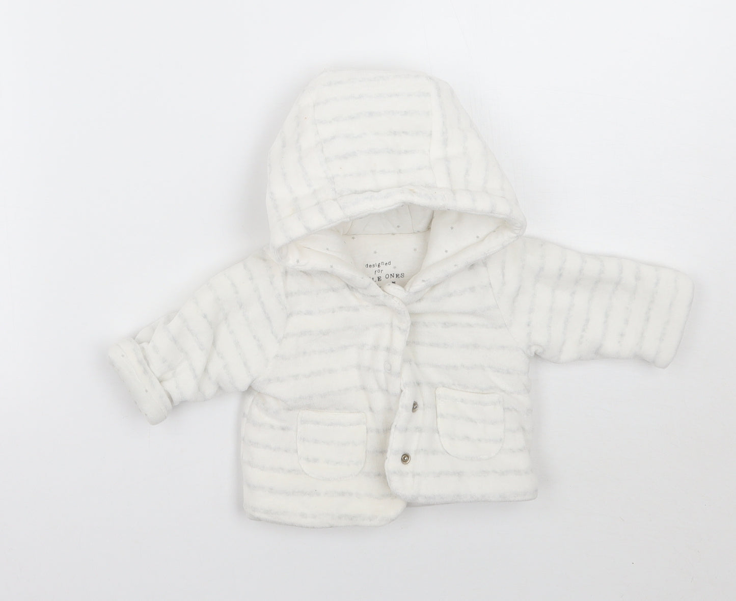 F&F Baby White Striped  Cardigan Jumper Size 0-3 Months
