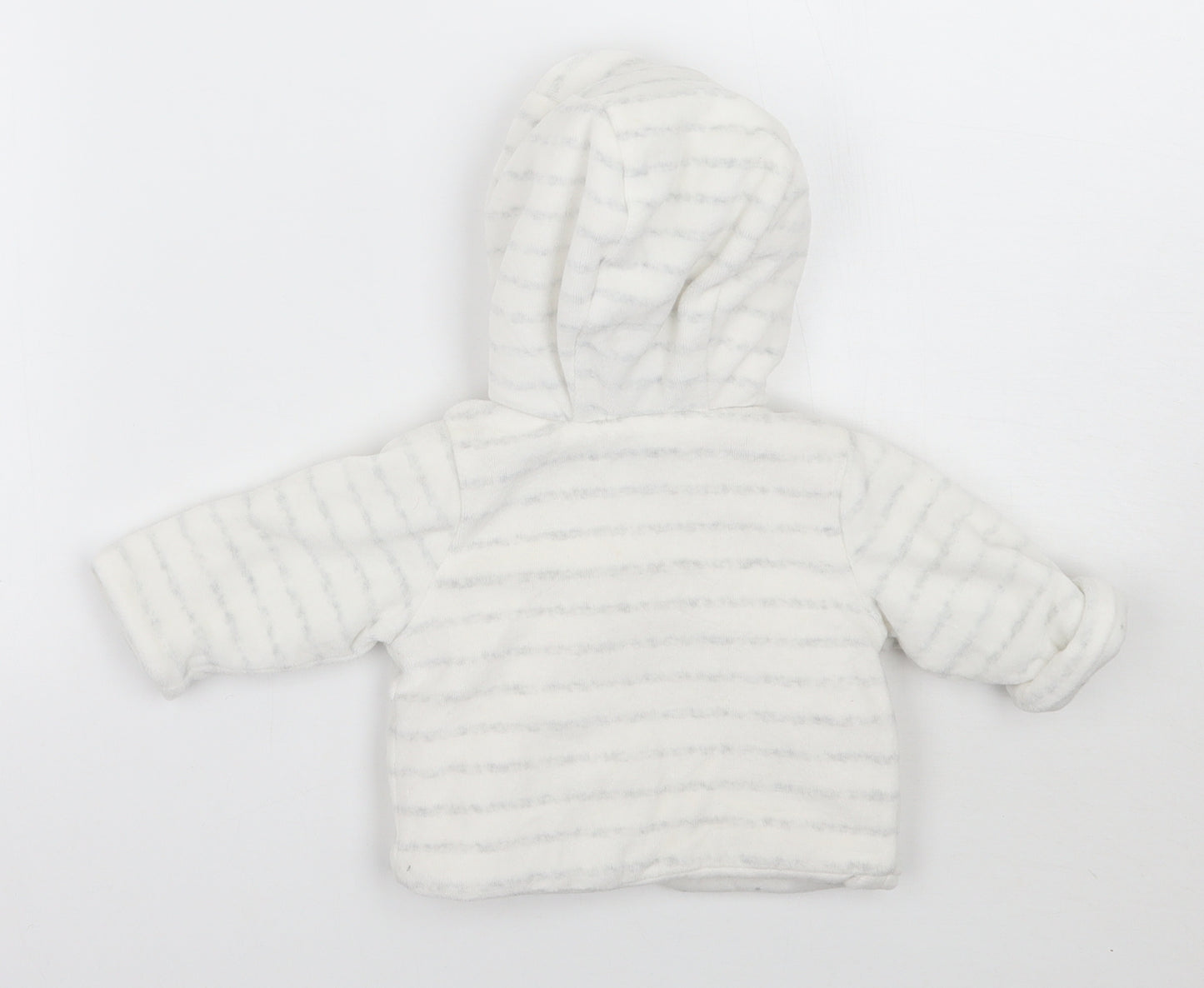F&F Baby White Striped  Cardigan Jumper Size 0-3 Months