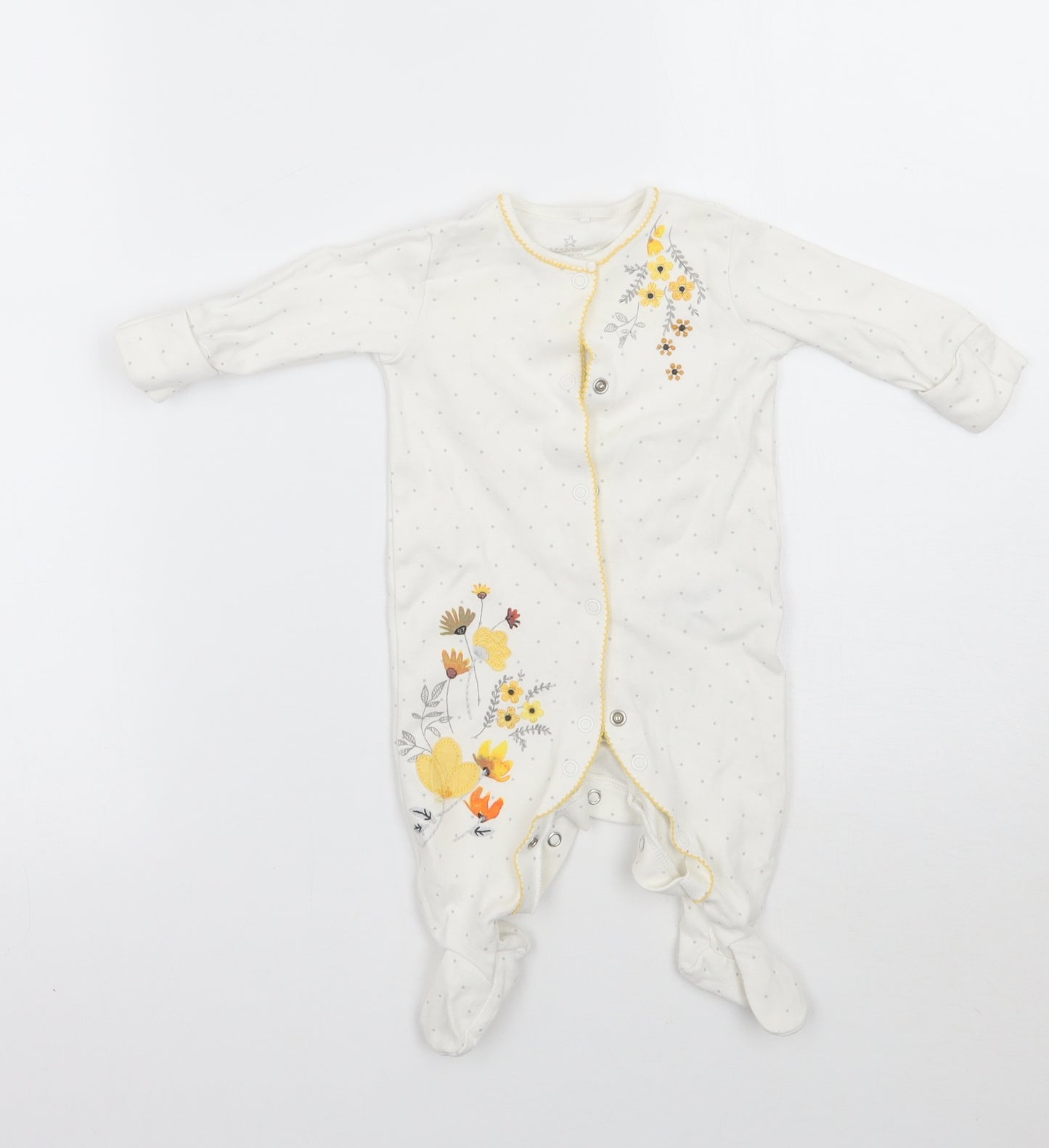 NEXT Girls White Polka Dot  Babygrow One-Piece Size 0-3 Months