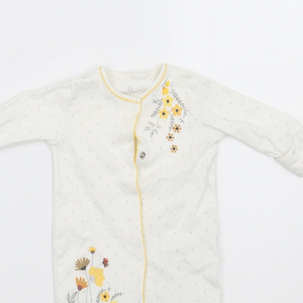 NEXT Girls White Polka Dot  Babygrow One-Piece Size 0-3 Months