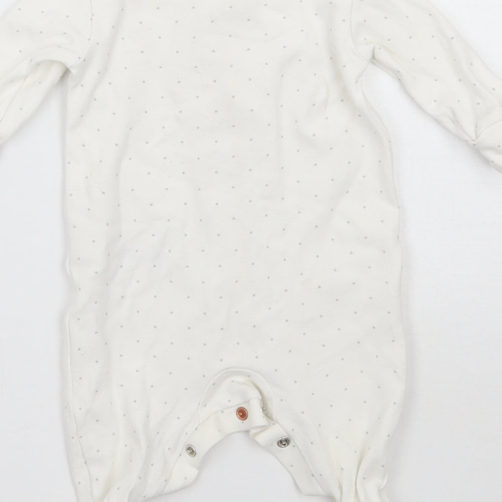 NEXT Girls White Polka Dot  Babygrow One-Piece Size 0-3 Months