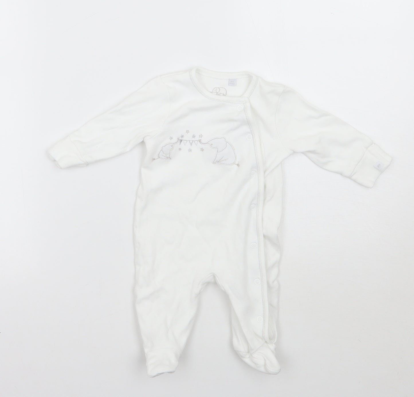 Bluezoo Baby White   Babygrow One-Piece Size 0-3 Months
