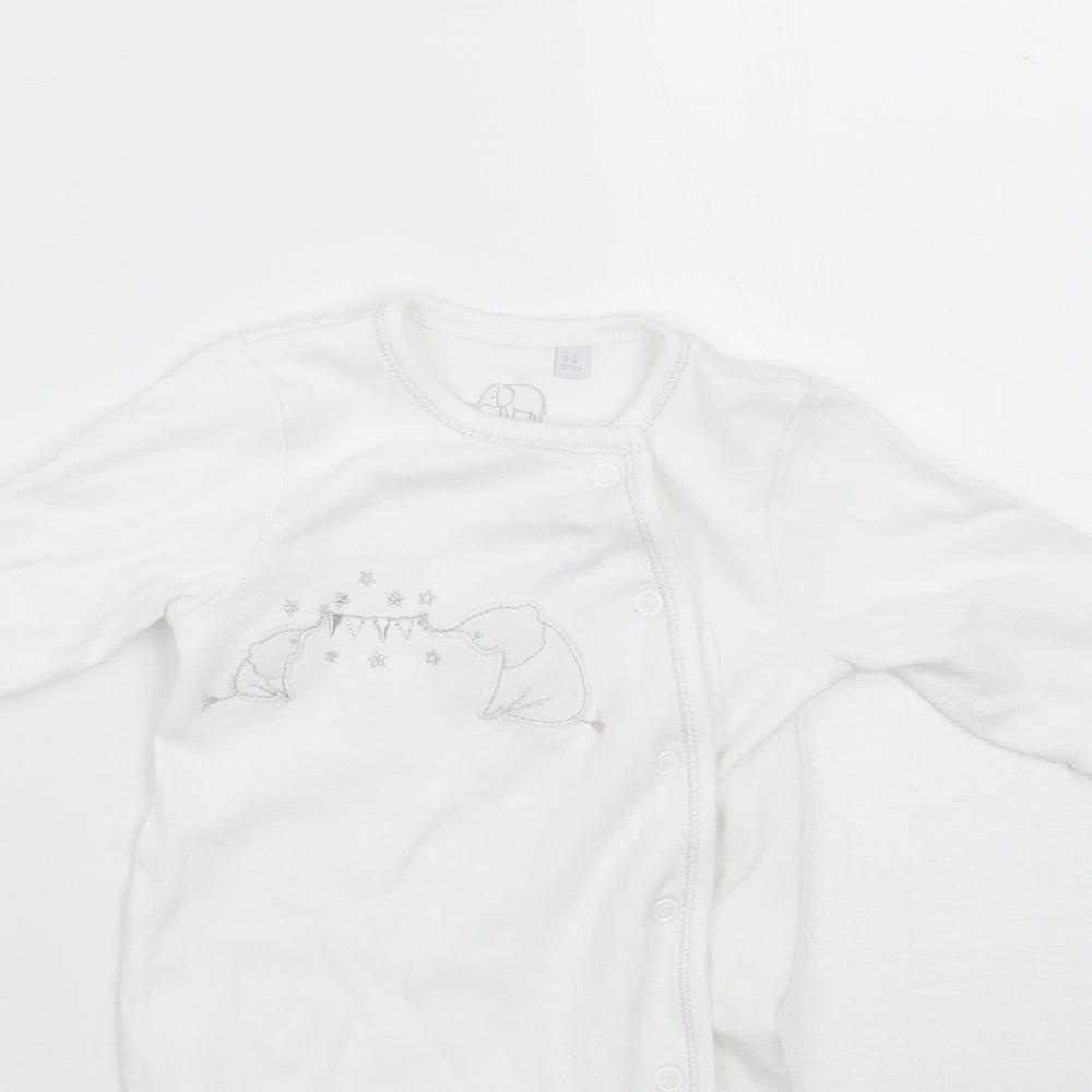 Bluezoo Baby White   Babygrow One-Piece Size 0-3 Months