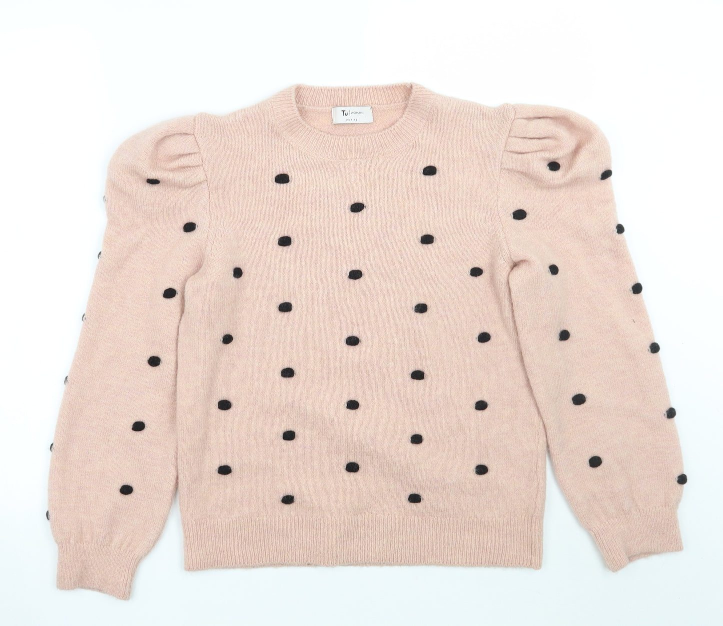 TU Womens Pink Polka Dot  Pullover Jumper Size 12
