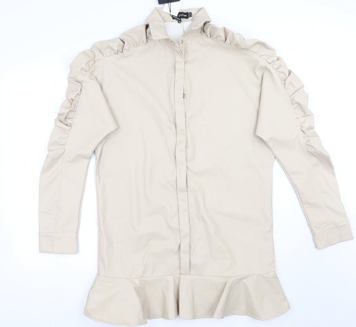 PRETTYLITTLETHING Womens Beige A-Line Size 10