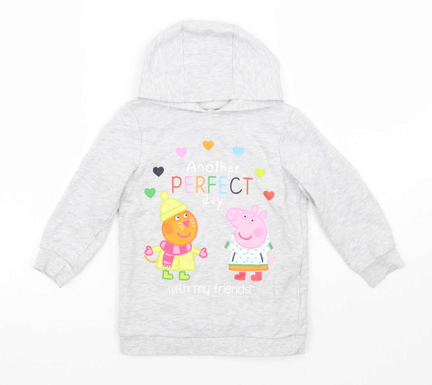 George Girls Grey   Pullover Hoodie Size 5-6 Years  - Peppa pig