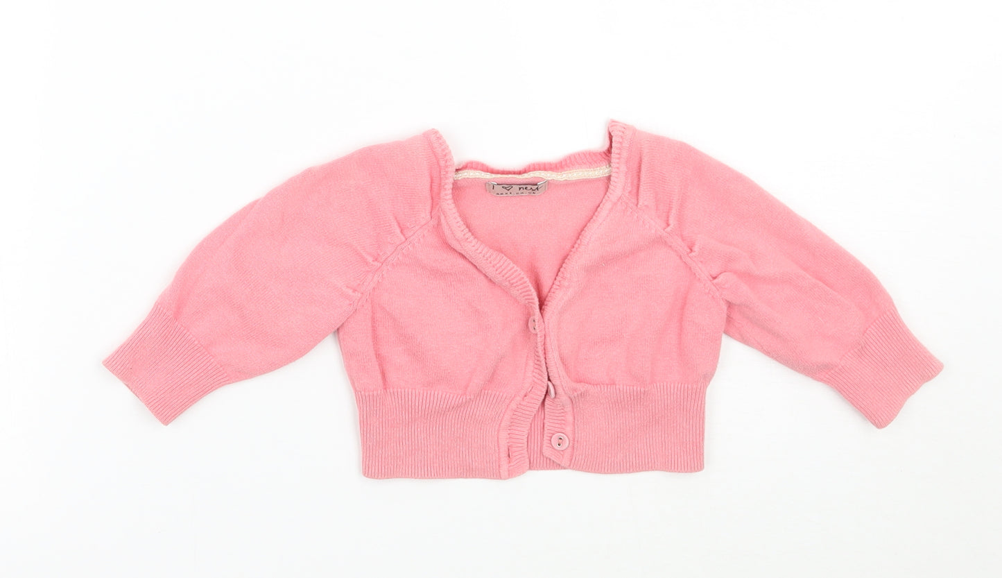 NEXT Girls Pink   Cardigan Jumper Size 12-18 Months